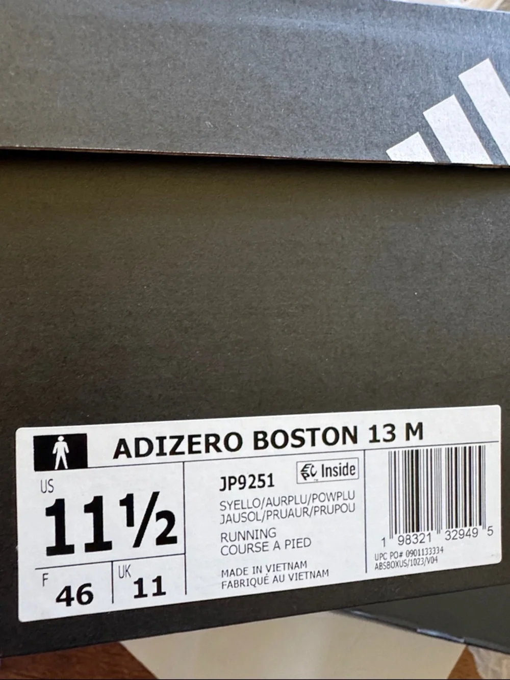 Adidas ADIZERO BOSTON 13M Men's Sneakers JQ2553 Lucid Lemon / Core Black 11.5
